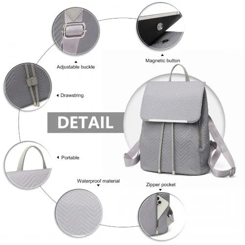 Miss Lulu Lightweight And Elegant Daily Backpack - Grey