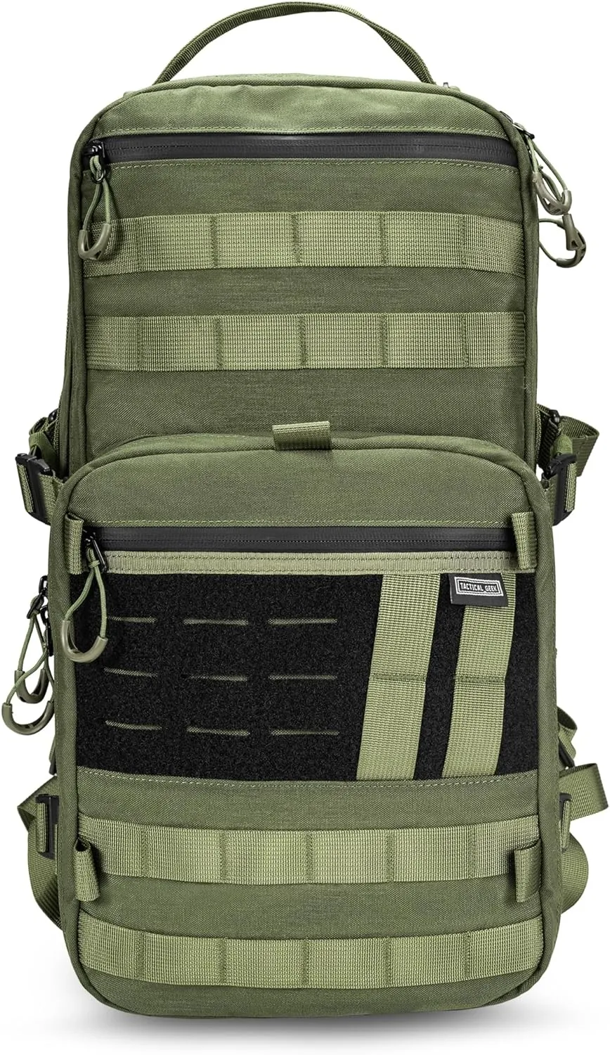 ModCase B2 Ultimate EDC Tactical Backpack,14L High-Capacity, Anti-Shock Laptop Compartment, Waterproof, Molle System, for Hiking, Camping, Commuting, Backpacking Daypack Rucksack, Green