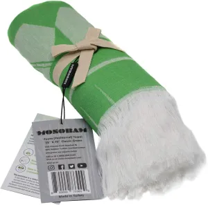 Mosobam Soft Fouta Peshtemal 35X70, Green, Fall Cacala Fleece Blankets, Luxury Scarf Sarong, Hamam Towel, Lightweight Travel Outdoor Picnic Blanket Throw, Viscose Made from Bamboo - Turkish Cotton
