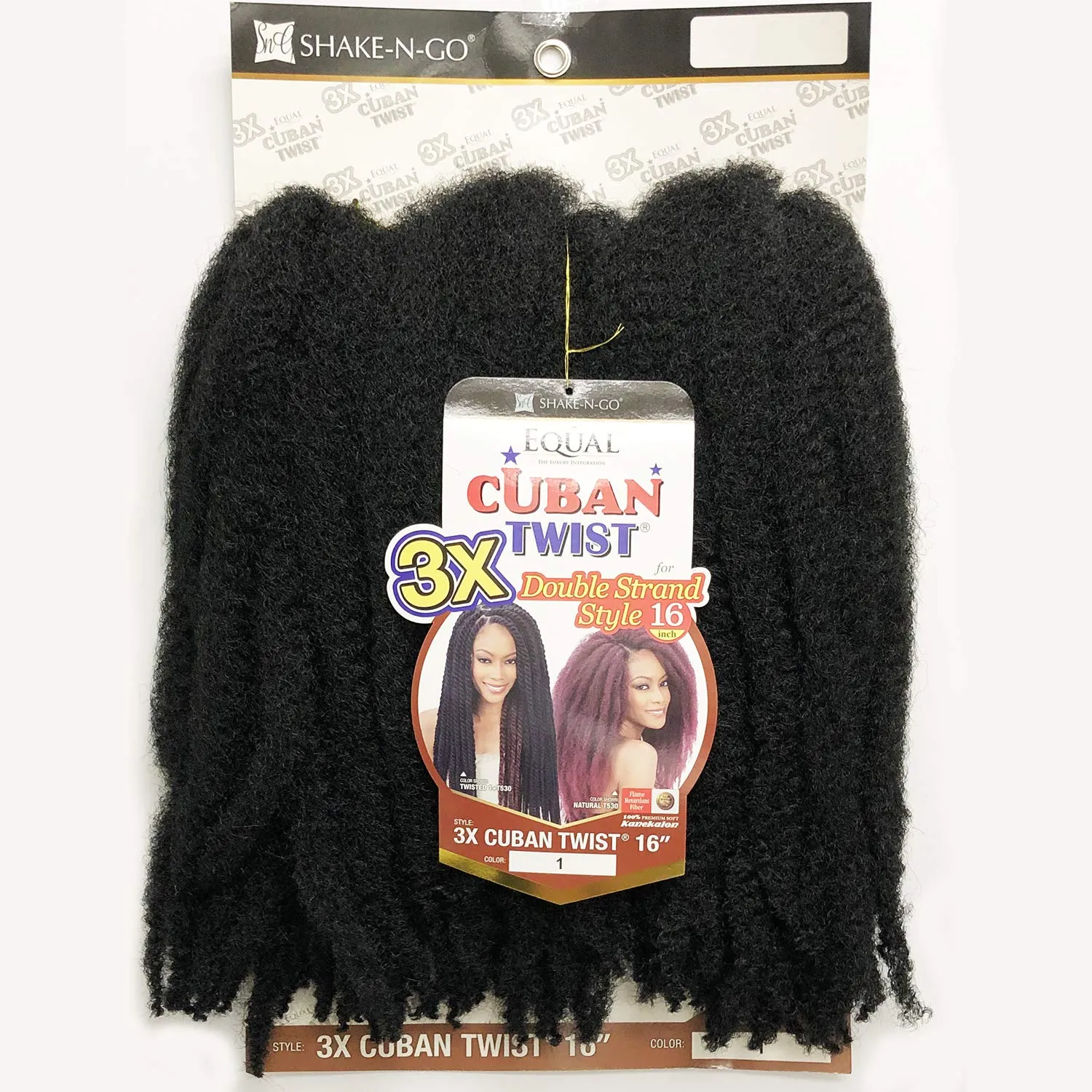 MULTI PACK DEALS! Free Tress Equal Braids Double Strand Style 3X Cuban Twist 16" (1-PACK, 1)