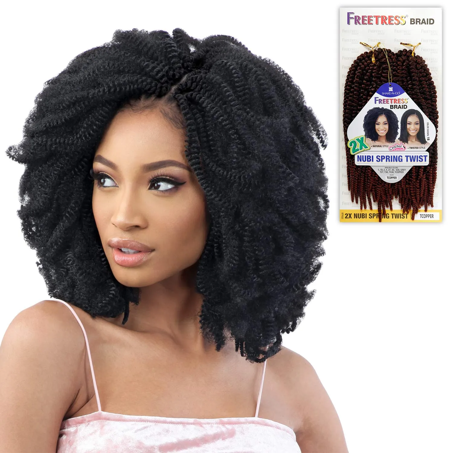 MULTI PACK DEALS! FreeTress Crochet Braids 2X Nubi Spring Twist (3-PACK, 530)