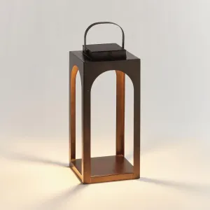 Napa Brushed Bronze Brooks Solar Led Lantern 18"