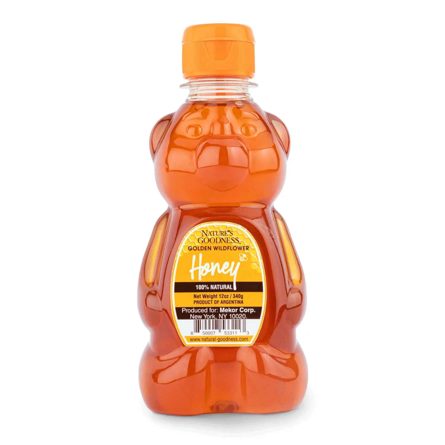 Nature's Goodness Teddy Bear Golden Wildflower Honey, Teddy Bear, 12 Ounce (Pack of 6)