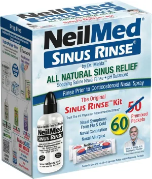 NeilMed Sinus Rinse - A Complete Sinus Nasal Rinse Kit, 50 count (Pack of 1) Count may vary