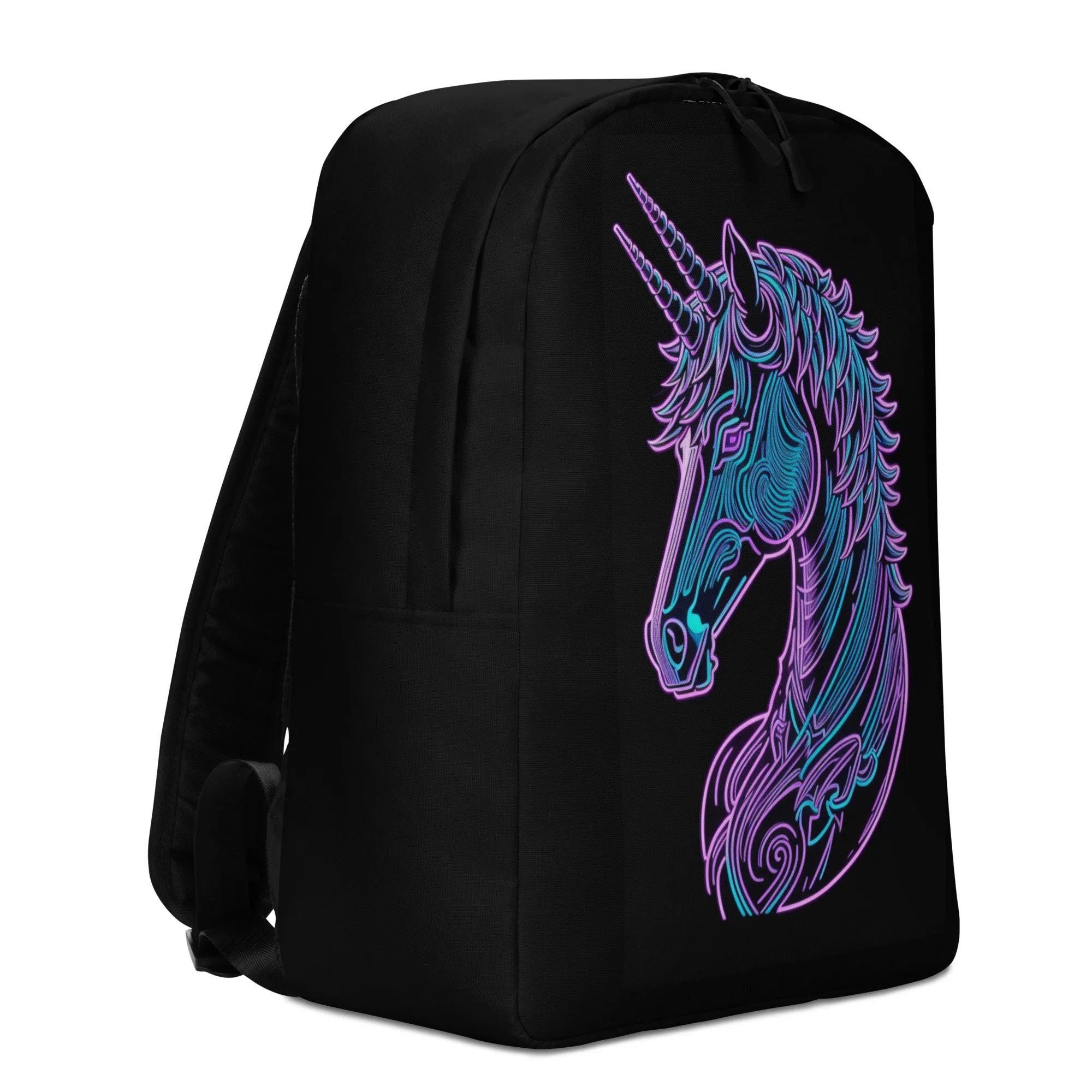 Neon Disco Unicorn Minimalist Backpack