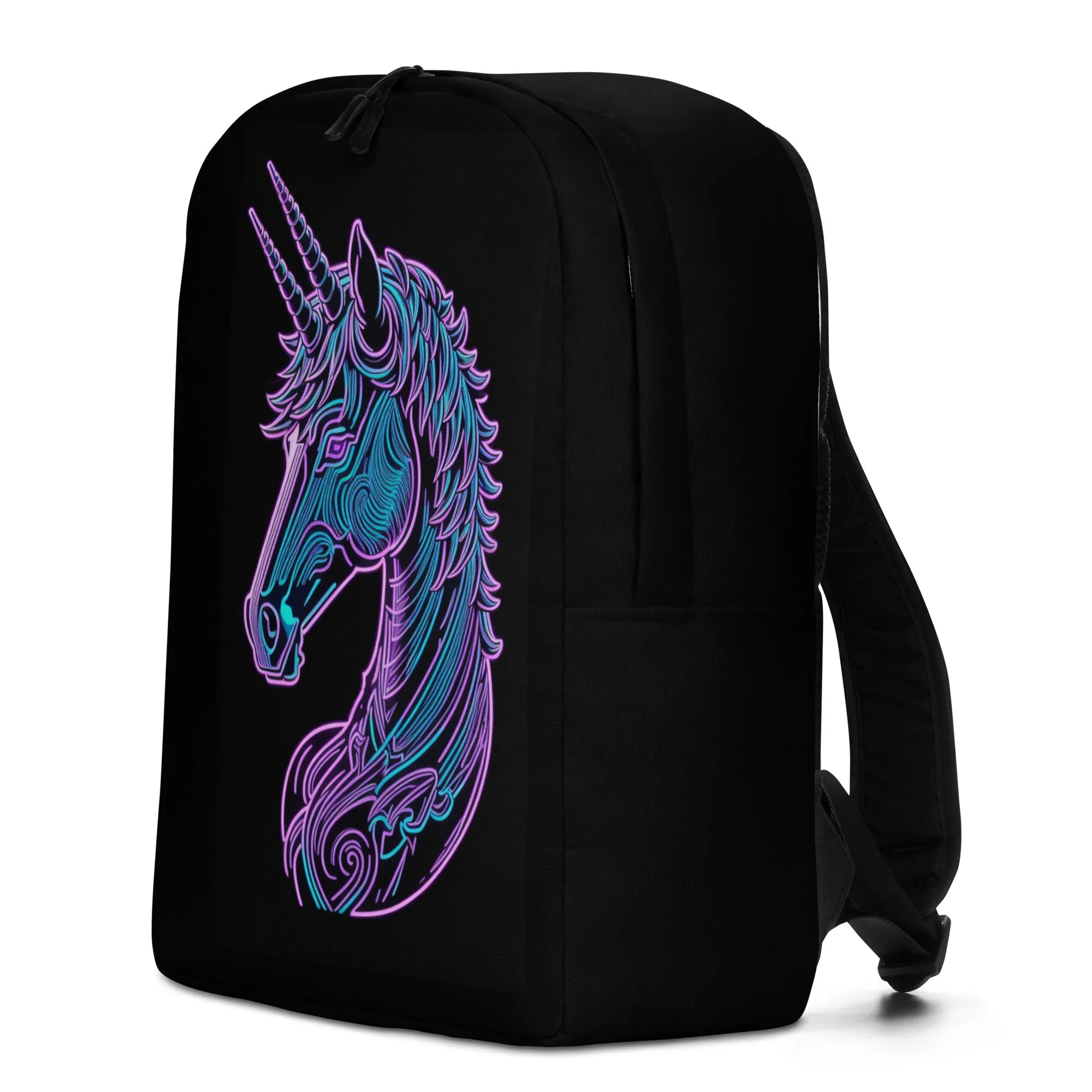 Neon Disco Unicorn Minimalist Backpack