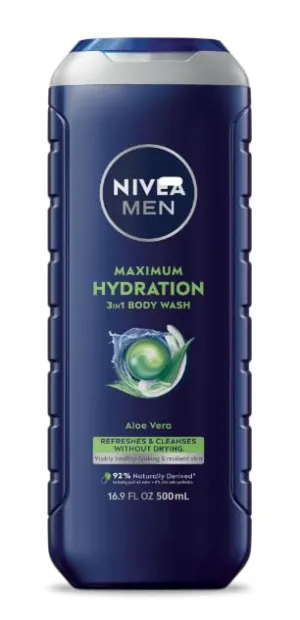 New MEN Maximum Hydration Body Wash with Aloe Vera, 16.9 Fl Oz Bottle (1 Pack, Package May vary)