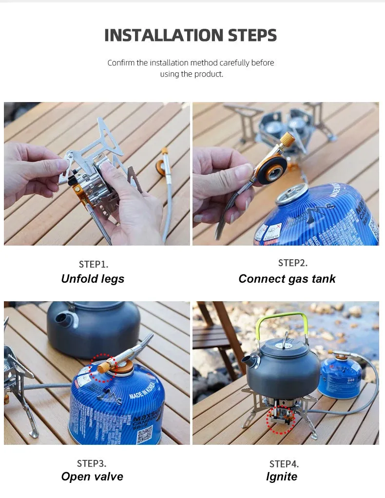Newest Arrival Outdoor Portable Three Head Stove Camping Windproof Stove Camping Picnic Burner Outdoor Foldable Gas Stove