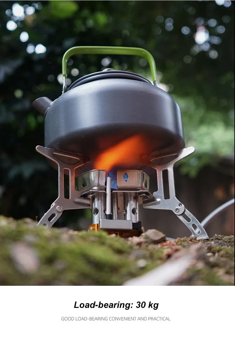 Newest Arrival Outdoor Portable Three Head Stove Camping Windproof Stove Camping Picnic Burner Outdoor Foldable Gas Stove