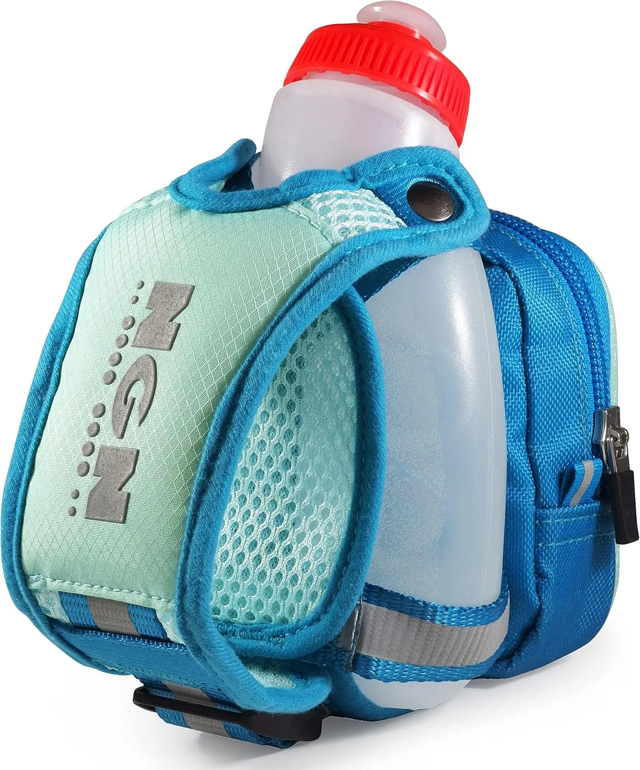 NGN Sport - Running Water Bottle Handheld | Hydration Bottle & Pack with Zippered Pocket - 10 oz
