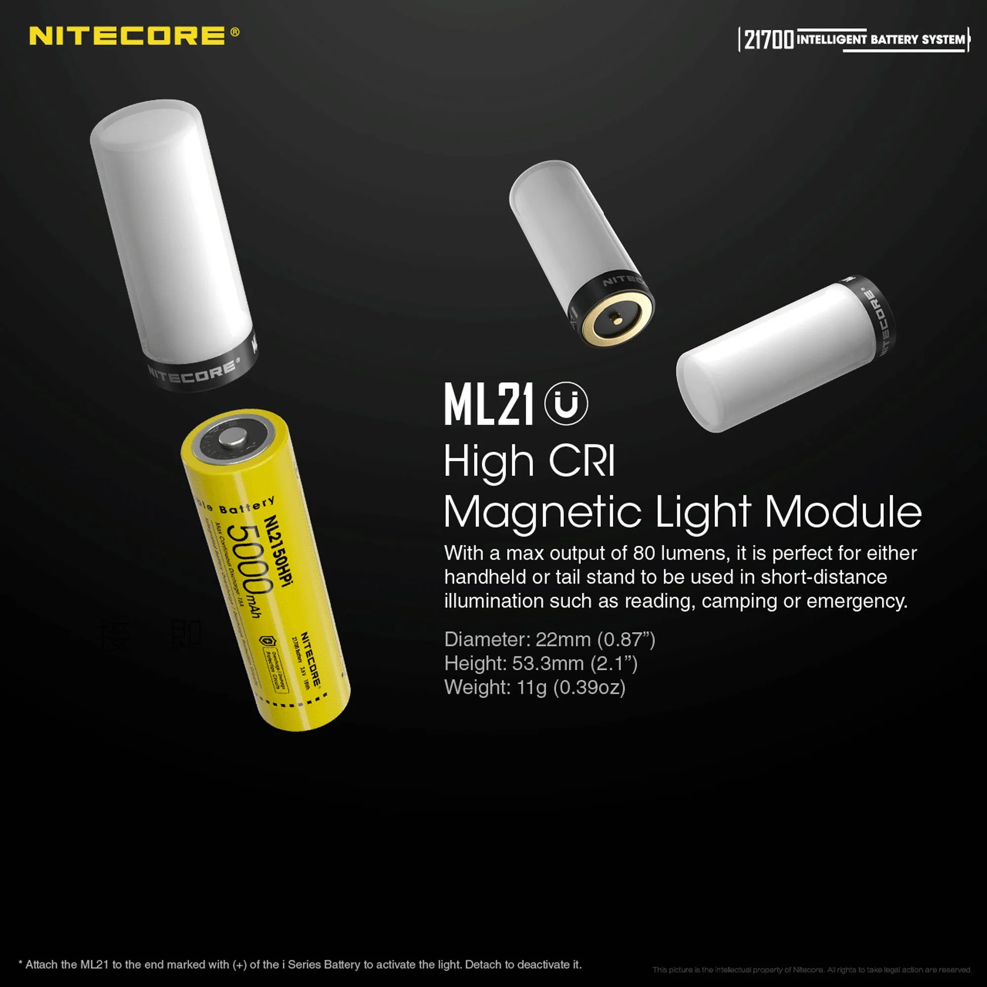 Nitecore Intelligent 21700 Battery System with Lantern and Charger