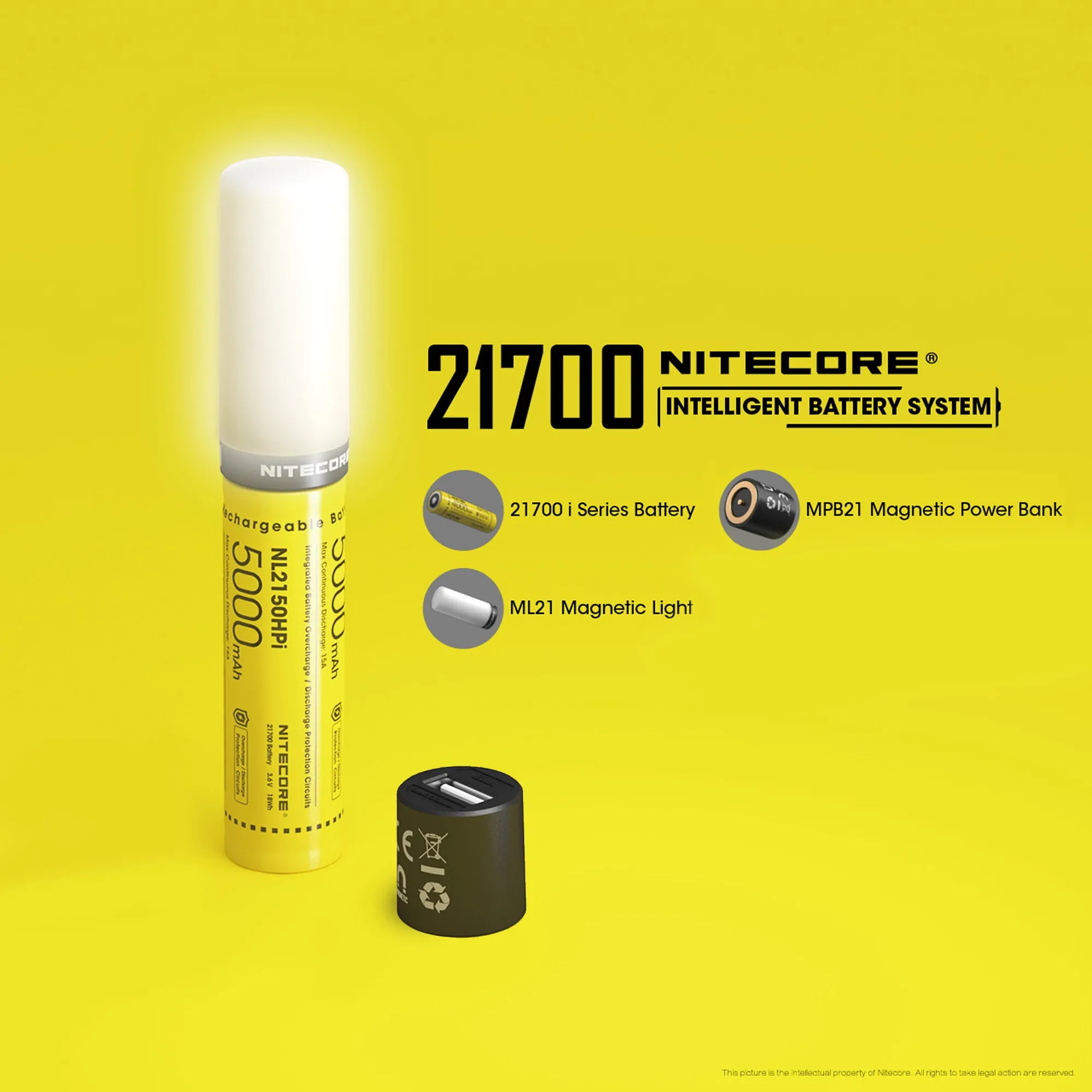 Nitecore Intelligent 21700 Battery System with Lantern and Charger