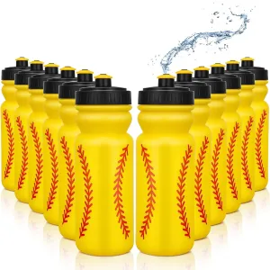 Nitial 12 Pack Softball Water Bottles Bulk 20 oz Reusable Squeeze Water Bottles Plastic Sports Bottle with Pull Top Cap Sports Gifts Tumbler for Travel Gym Softball Party Supplies