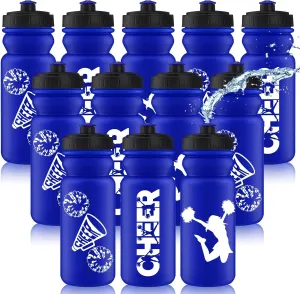 Nitial 12 Pcs Cheer Water Bottles Gifts Bulk 20 oz Reusable Cheerleader Water Bottles Cheer Teams Gifts Sports Bottle with Pull Cap Tumbler for Teams Travel Gym Sports Party Supplies