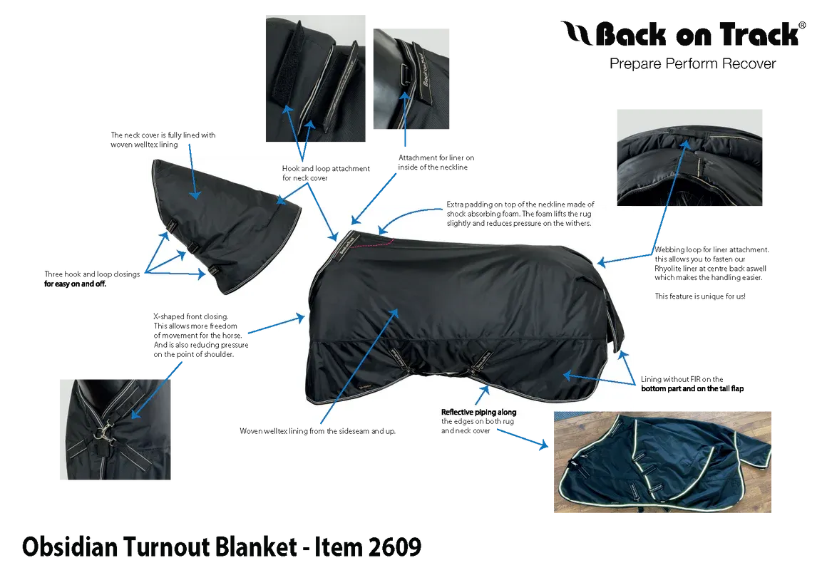 Obsidian Turnout Blanket With Neck Cover (FREE SHIPPING IN THE US!)
