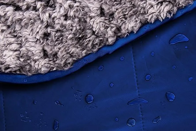 Oceas Waterproof Sherpa Fleece Picnic Blanket Blue 79L x 57W