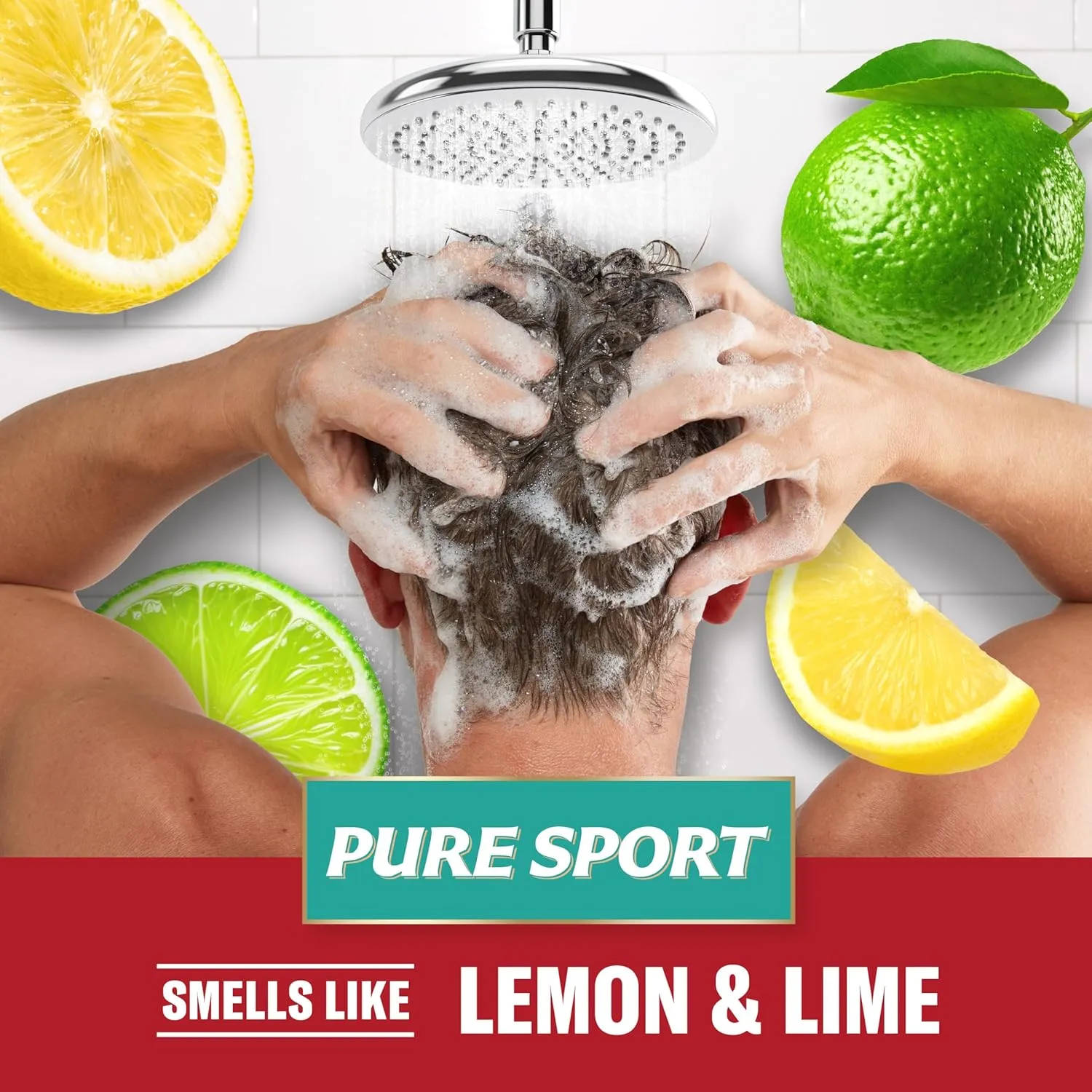 Old Spice Pure Sport 2in1 Shampoo and Conditioner for Men, Twin Pack, Lemon, 58.4 Fl Oz