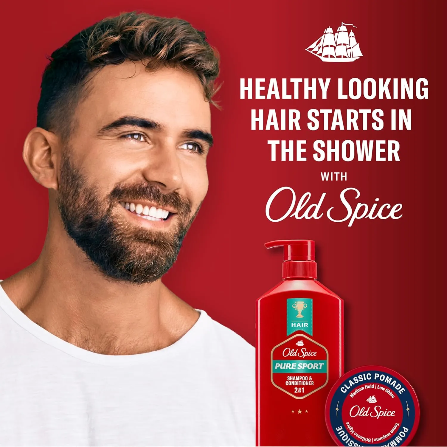 Old Spice Pure Sport 2in1 Shampoo and Conditioner for Men, Twin Pack, Lemon, 58.4 Fl Oz