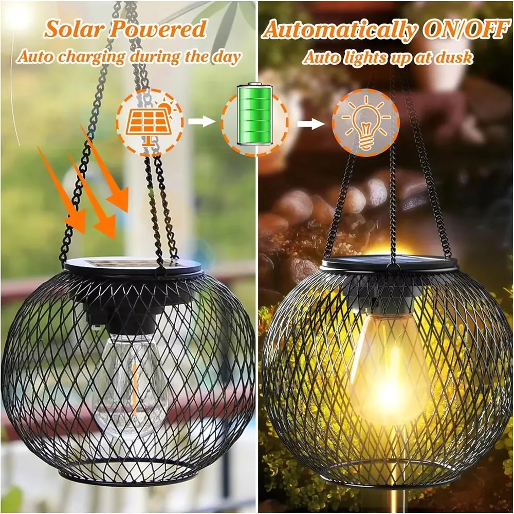 Ortiny Solar Hanging Lantern - Upgraded Outdoor Lights
