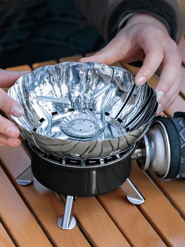 Outdoor Mini Square Stove Portable Folding Gas Stove Card Camping Cooking Utensil Ultra-Light Travel Cookware Hiking Equipment