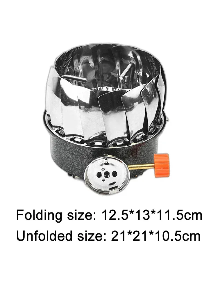 Outdoor Mini Square Stove Portable Folding Gas Stove Card Camping Cooking Utensil Ultra-Light Travel Cookware Hiking Equipment