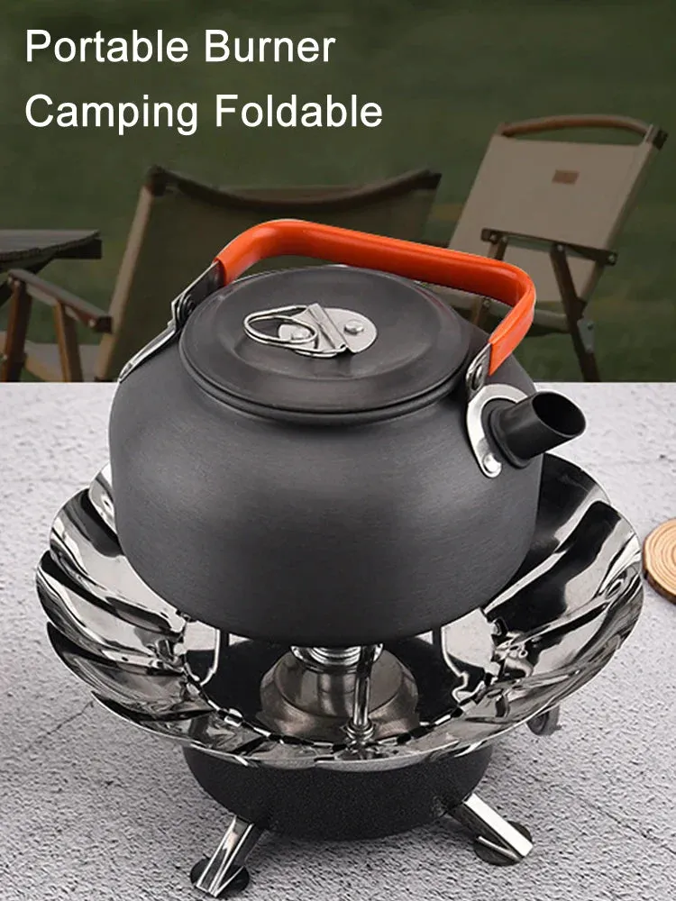 Outdoor Mini Square Stove Portable Folding Gas Stove Card Camping Cooking Utensil Ultra-Light Travel Cookware Hiking Equipment