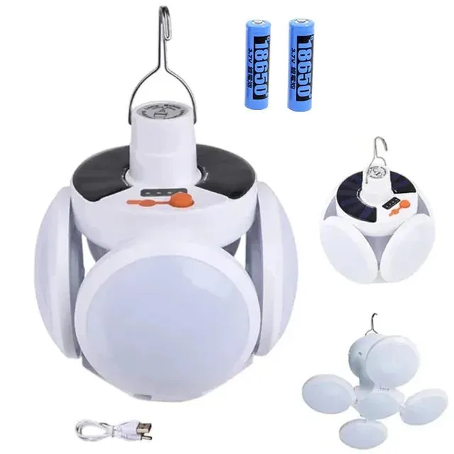 Outdoor Solar Folding Light Portable USB Rechargeable LED Bulb Search Lights