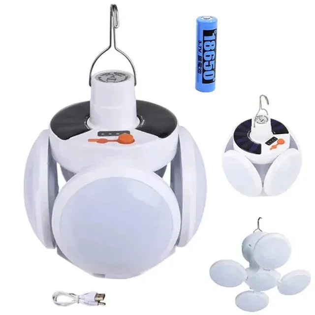 Outdoor Solar Folding Light Portable USB Rechargeable LED Bulb Search Lights