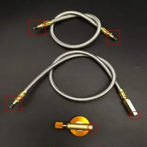 Outdoor Stove Extension Line Connection Pipe Conversion Inflatable Valve Adapter Camping BBQ Gas Tank Tools Cooking Supplies
