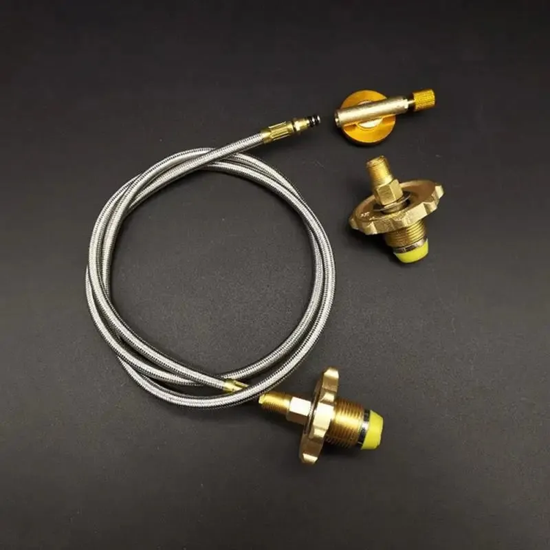 Outdoor Stove Extension Line Connection Pipe Conversion Inflatable Valve Adapter Camping BBQ Gas Tank Tools Cooking Supplies