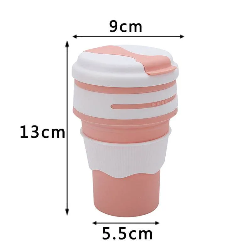 Outdoor Travel Portable Silicone For Water Folding Coffee Cup Water Bottle