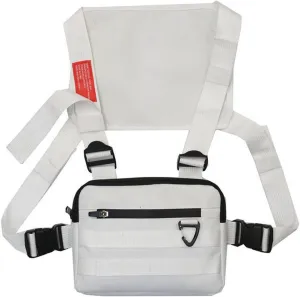 Outdoor Water Resistant Chest Bag For Men, Tactical EDC Chest Pack With Built-In Phone Holder, Lightweight Utility Chest Rig Pouch For Workouts, Running, Cycling, Hiking (white)
