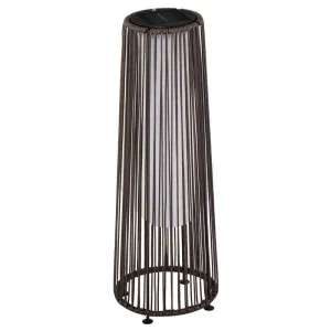 Outsunny Patio Garden Solar Powered Lights Woven Resin Wicker Lantern Auto On/Off