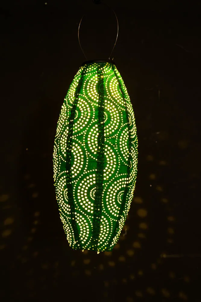 Oval Shaped Green Outdoor Garden Lantern