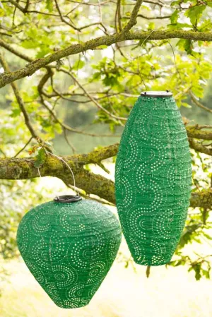 Oval Shaped Green Outdoor Garden Lantern