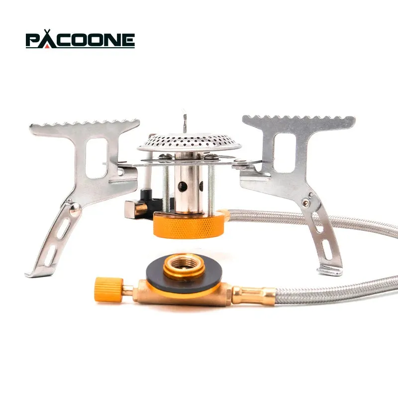 PACOONE Tourist Burner Camping Gas Stove Picnic Camp Stove Outdoor Windproof  Portable Folding Ultralight Cooker For Hiking New