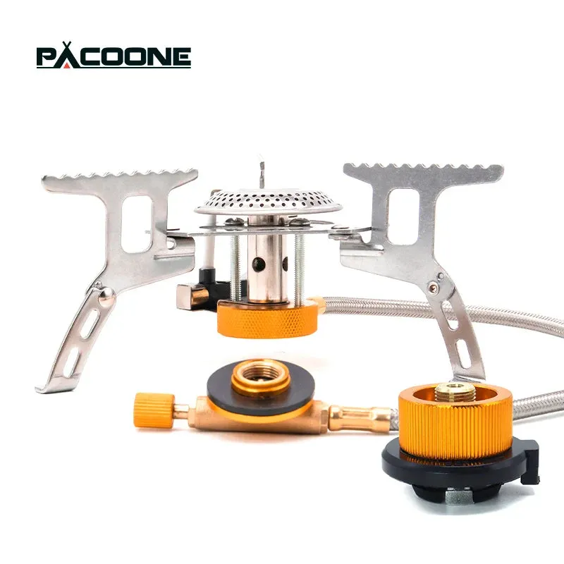 PACOONE Tourist Burner Camping Gas Stove Picnic Camp Stove Outdoor Windproof  Portable Folding Ultralight Cooker For Hiking New