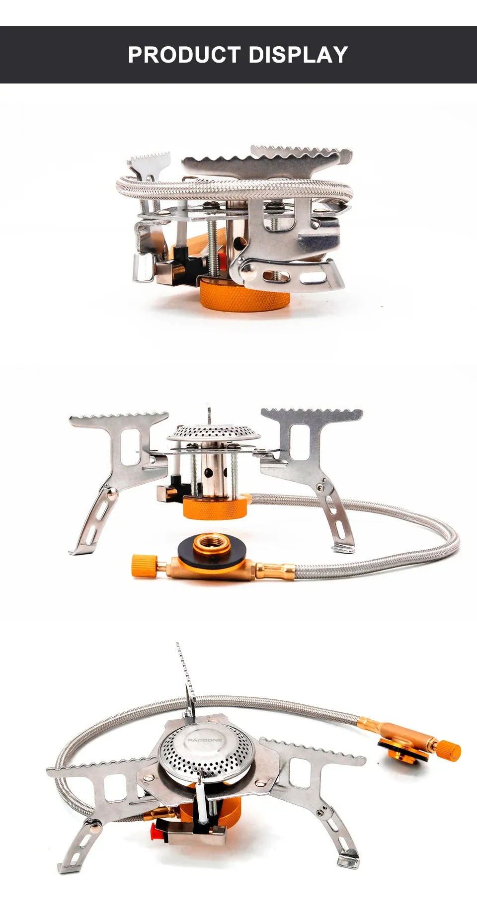 PACOONE Tourist Burner Camping Gas Stove Picnic Camp Stove Outdoor Windproof  Portable Folding Ultralight Cooker For Hiking New