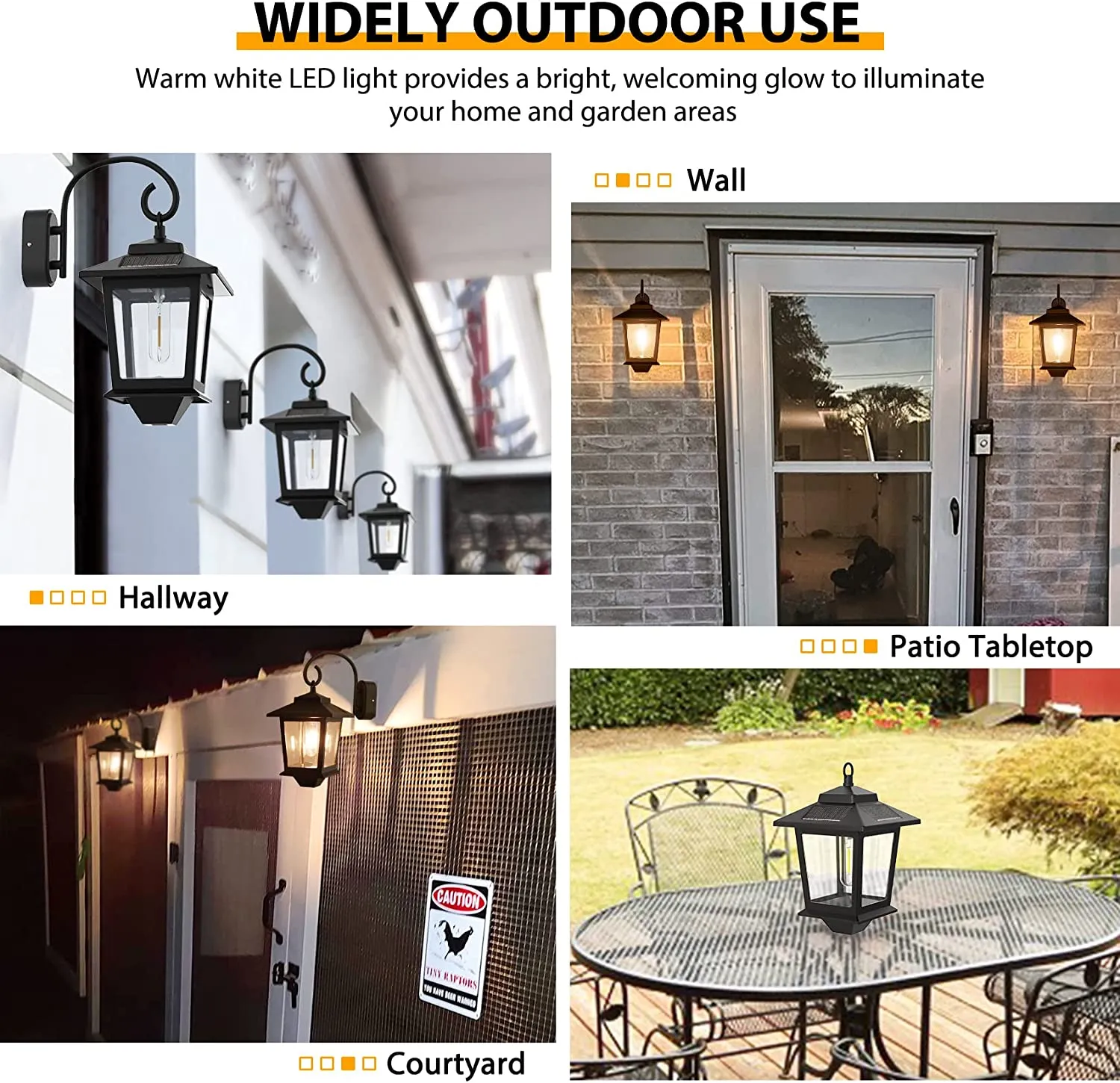PASAMIC 2 Pack Solar Lanterns Outdoor Waterproof, Hanging Solar Lights Outdoor, Dusk to Dawn Led Solar Wall Sconce ,Anti-Rust Waterproof Wall Lanterns Aluminum for Patio Porch Yard Garage, Warm White 20 Lumen