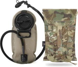 PETAC GEAR 1.5L / 3L Tactical Hydration Pack，Molle Carrier Pouch for 50 oz /100 oz Hydration Bladder Daypack Water Backpack.