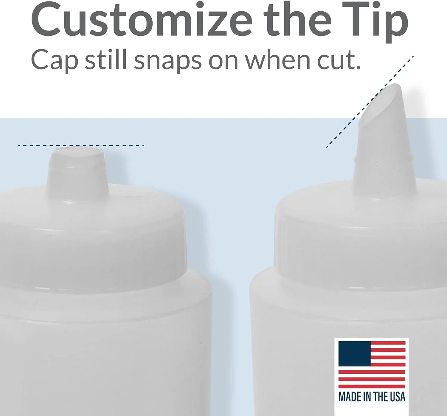 Pinnacle Mercantile Plastic Squeeze Condiment Bottles with Red Tip Cap 16-ounce Set of 204 Wide Mouth