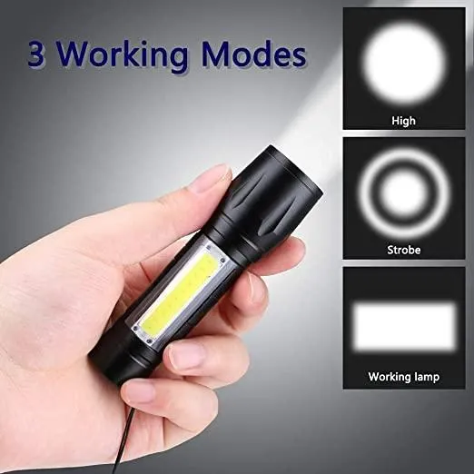 Pocket Size Mini Portable XPE   COB LED Tactical Flashlight