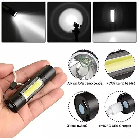 Pocket Size Mini Portable XPE   COB LED Tactical Flashlight