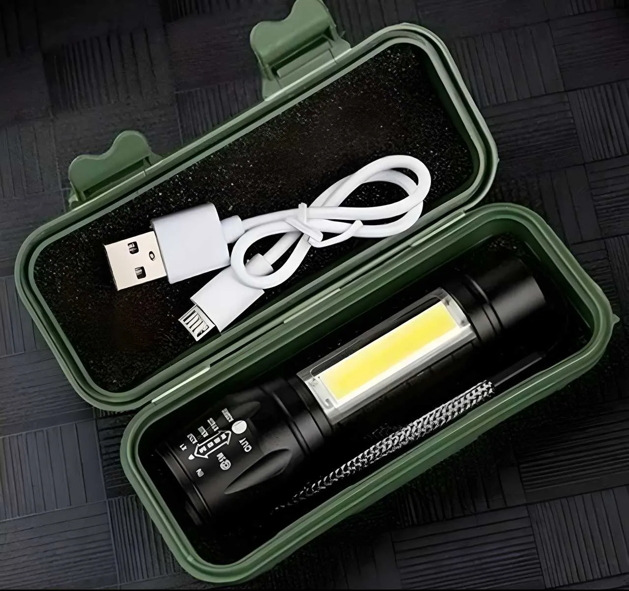 Pocket Size Mini Portable XPE   COB LED Tactical Flashlight