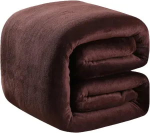Polar Fleece Throw Blankets Travel Size Brown for The Bed Extra Soft Brush Fabric Super Warm Sofa Throw Blanket 50" x 61"(Chocolates Travel)