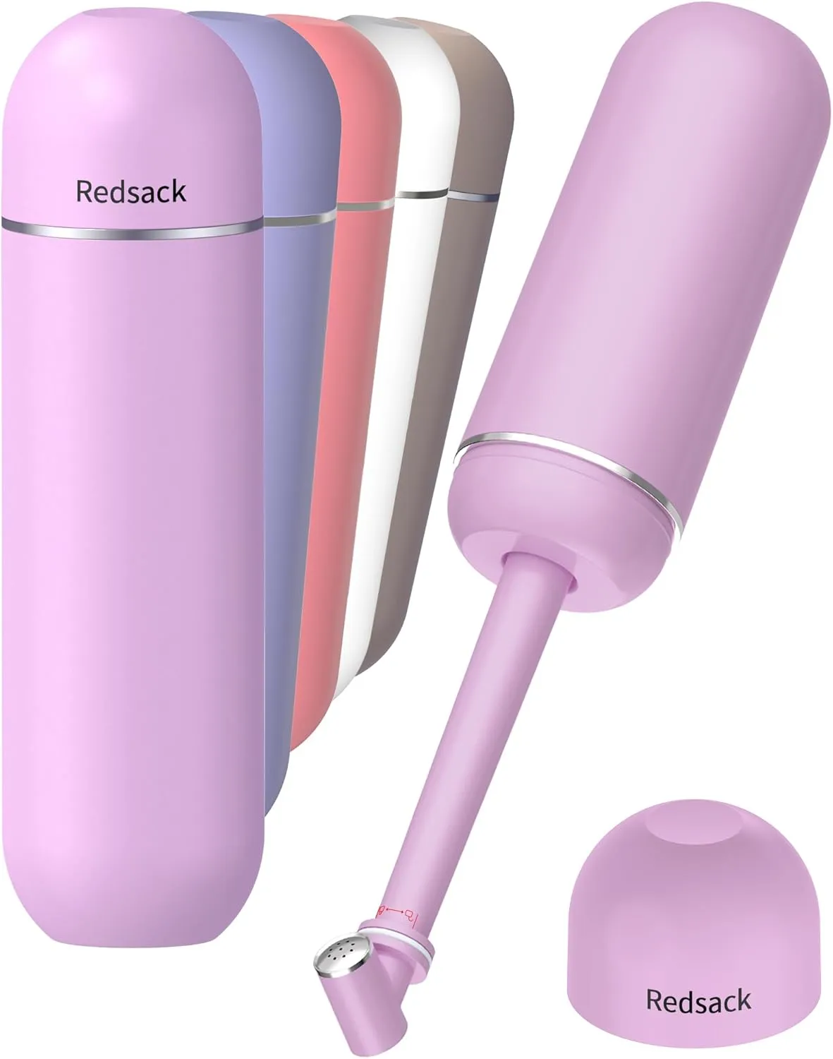 Portable Bidet for Travel & Camping - Manual Squeeze Handheld Peri Bottle for Feminine Hygiene, 3 Leak-Proof Seals, Extendable Sprayer with Rotating Nozzle for Men & Women (Light Purple)