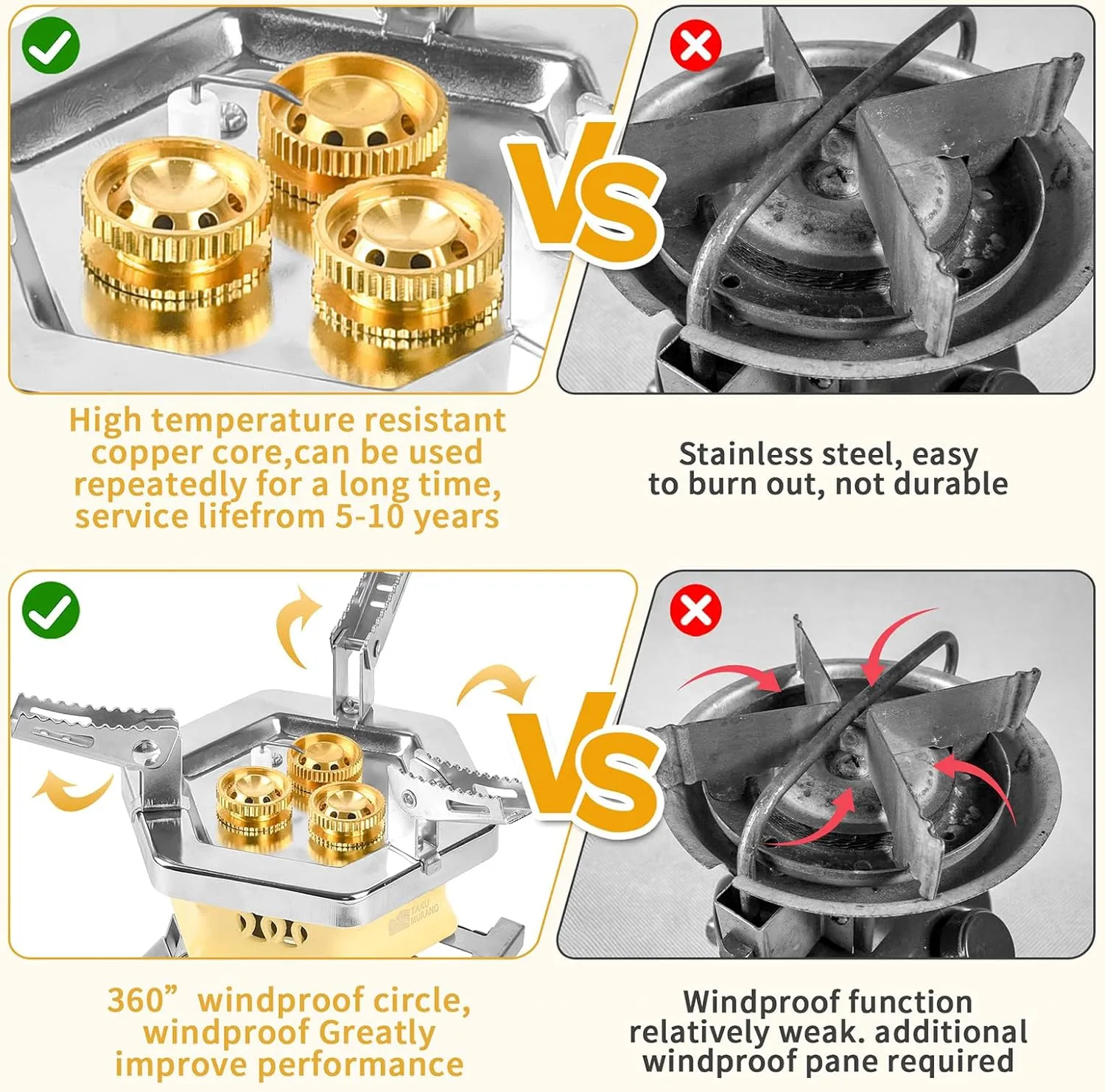 Portable Camping Gas Stove 3 Burner TC-DF-10 by TAKU Murano