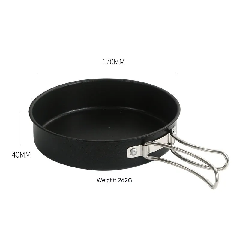 Portable Stainless Steel Outdoor Cookware Set with Windproof Stove