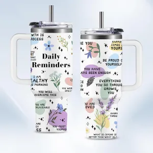 Positive Daily Affirmations Gift 40oz Inspirational Tumbler Cups With Lid And Straw, Encouragement Gifts For Women, Motivational Mental Health Birthday Gifts For Wife Mom Girl & Friend