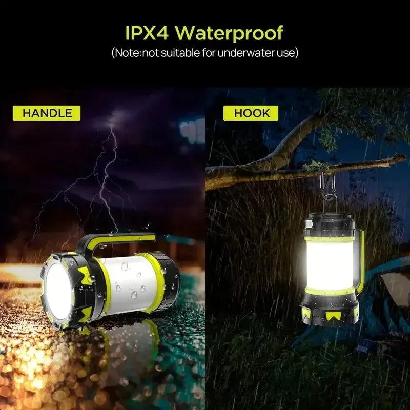 Powerful Rechargeable LED Lantern - Waterproof Portable Camping Flashlight Torch